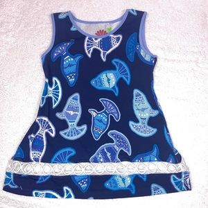 Three Friends batik style fish tank top dress size 5